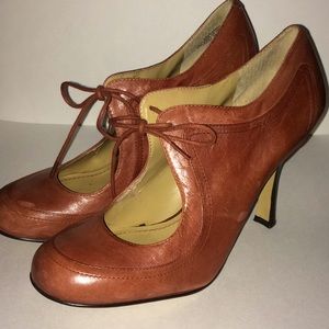 Nine West “Sierra” burnt orange leather heels